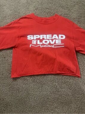 MAC Cosmetics ‘Spread The Love' Red Crop Tee